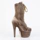 Bottine pole dance marron Khaki suédine à plateforme assortie suédine et talon 18 cm Pleaser