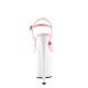 Sandale pole dance rose verni à plateforme blanc verni et talon 20 cm Pleaser