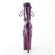 Bottine pole dance violet verni à plateforme assortie vernis et talon 20 cm Pleaser
