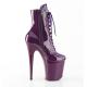 Bottine pole dance violet verni à plateforme assortie vernis et talon 20 cm Pleaser
