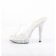 Mule Transparente Strass - Talon Aiguille Plateforme 12cm - LIP101CAS