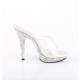 Mule Transparente avec Plateforme Talon Aiguille en Strass Cascadants - LIP101
