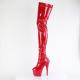 Cuissarde pole dance rouge verni "large" à plateforme assortie et talon 18 cm Pleaser