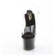 Sandale pole exotic transparente à plateforme noir verni et strass lavande avec talon 18 cm Pleaser