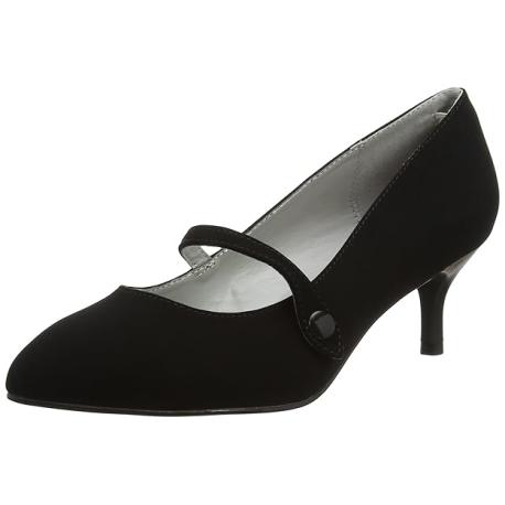 Escarpin noir suédine talon 6,4 cm – Grande taille 47