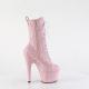 Bottine pole exotic rose pailletée à plateforme assortie et talon 18 cm Pleaser