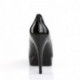 Escarpin noir vernis à plateforme avec talon aiguille 13 cm et bout ouvert élégant, grande pointure