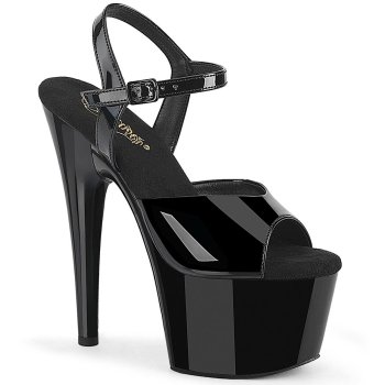 Chaussure pole dance noire vernie à talon 18 cm Pleaser ADO709WR/B/M