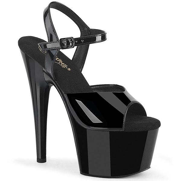 Chaussure pole dance noire vernie à talon 18 cm Pleaser ADO709WR/B/M