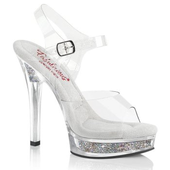 Sandale transparente strass talon aiguille 13 cm Fabulicious