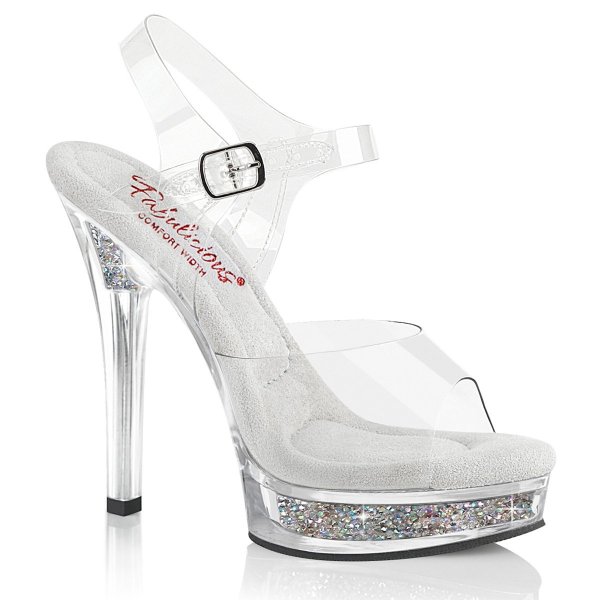 Sandale transparente strass talon aiguille 13 cm Fabulicious