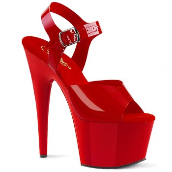 Sandale pole dance rouge vernis talon de 18 cm Pleaser | discount