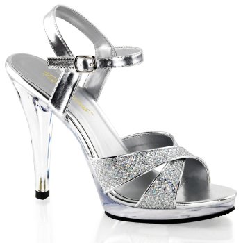 Sandale argentée talon plexi 11 cm - taille 44 discount