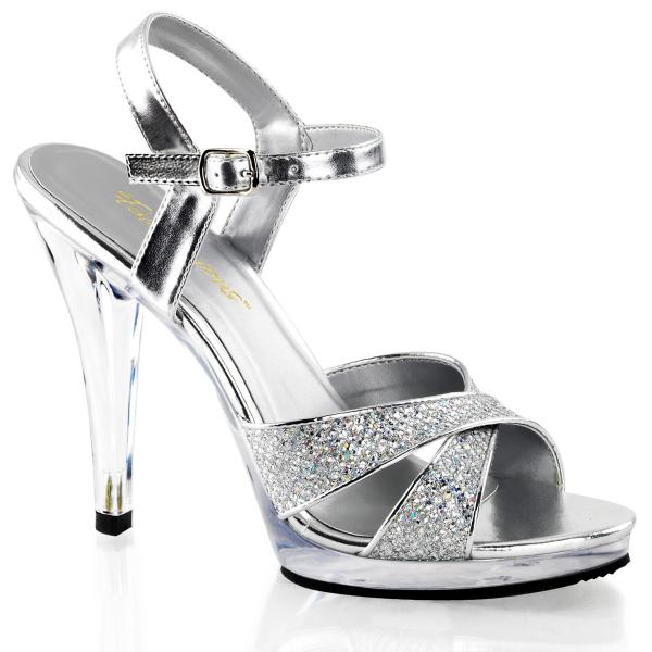 Sandale argentée talon plexi 11 cm - taille 44 discount