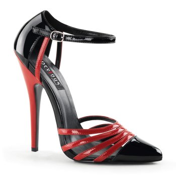 Escarpin fetish à talon rouge et noir haut 15 cm - Pleaser discount taille 46