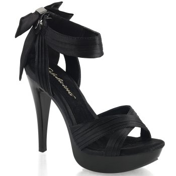 Sandale plateforme satin noir à nœud et talon haut 12 cm |taille 43 discount