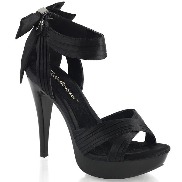 Sandale plateforme satin noir à nœud et talon haut 12 cm |taille 43 discount
