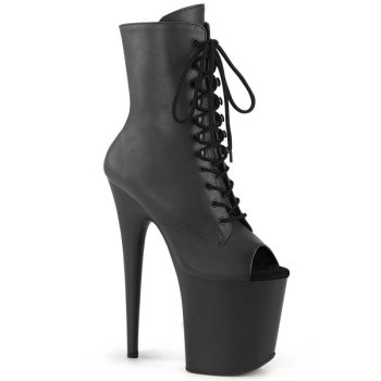 Chaussure pole dance peep toe noire mate talon 20 cm - FLAM1021/BPU/M - CLePied