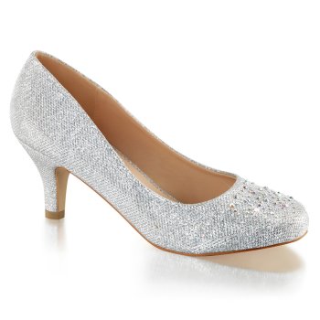 Escarpin argenté & strass à petit talon soirée & mariage |Promo Pleaser Taille 38