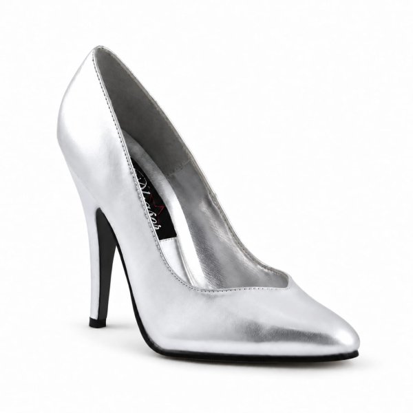 Escarpin argenté haut talon aiguille de 12 cm DISCOUNT Pleaser taille 38