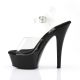 Sandale pole dance haut talon transparente à plateforme noire DISCOUNT pas cher taille 39