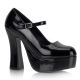 Escarpin plateforme noir vernis à talon bobine DISCOUNT pas cher taille 38.5