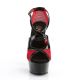 Chaussure pole dance bicolore noire et rouge à résille