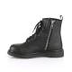 boot gothique Demonia vegan noire à lacets et zip latéral métal petit talon
