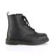 Chaussure gothique Demonia vegan noire à lacets et zip latéral métal petit talon
