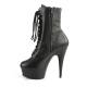 Bottines plateforme de pole dance en cuir noir à lacets | déstockage