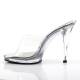 Mule transparente et argenté à haut talon aiguille plexi DISCOUNT petit prix taille 41