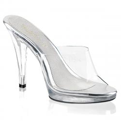 Mule transparente et argenté à haut talon aiguille plexi DISCOUNT petit prix taille 41