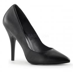 Escarpin cuir noir mat talon aiguille de 12 cm DISCOUNT petit prix taille 41