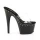 Mule pole dance transparente à plateforme noire incrustée de strass DISCOUNT taille 37
