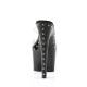 Mule pole dance transparente à plateforme noire incrustée de strass DISCOUNT taille 37