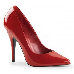 Escarpin rouge vernis à talon sexy de 12 cm - DISCOUNT petit prix grande taille 45
