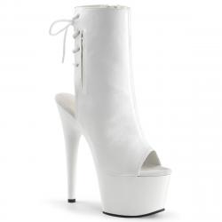 Chaussure pole dance ouverte blanche mate à talon aiguille | Adore