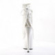 Bottine pole dance peep toes à dos ouvert blanche mate avec plateforme blanche et talon 18 cm