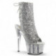 Chaussure pole exotic ouverte argentée talon 18 cm Pleaser
