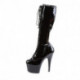 Botte noire talon haut 18 cm plateforme et lacet