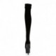 Cuissarde chaussette en velours noir haut talon à plateforme 7 cm