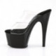 Mule plateforme haut talon noire et transparente à double bride