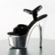 Chaussure Pole dance talon 18 cm noire et chromée | ADORE-709
