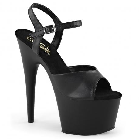 Sandale plateforme noire talon 18 cm | ADORE-709