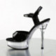 Chaussure pole dance noire à plateforme plexi et talon chromé et strass - C le pied