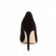 Escarpin noir en velours talon aiguille 12 cm et à plateforme cachée