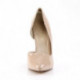 Escarpin d'Orsay nude vernis bout pointu à talon de 12 cm
