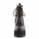 Boots gothique femme noire à lacet avec gros talon et semelle compensée