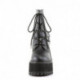 Boots / bottines gothique femme à talon carré et semelle plateforme à lacet et goujons