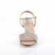 Sandale dorée strass à talon moyen 6 cm pour femme